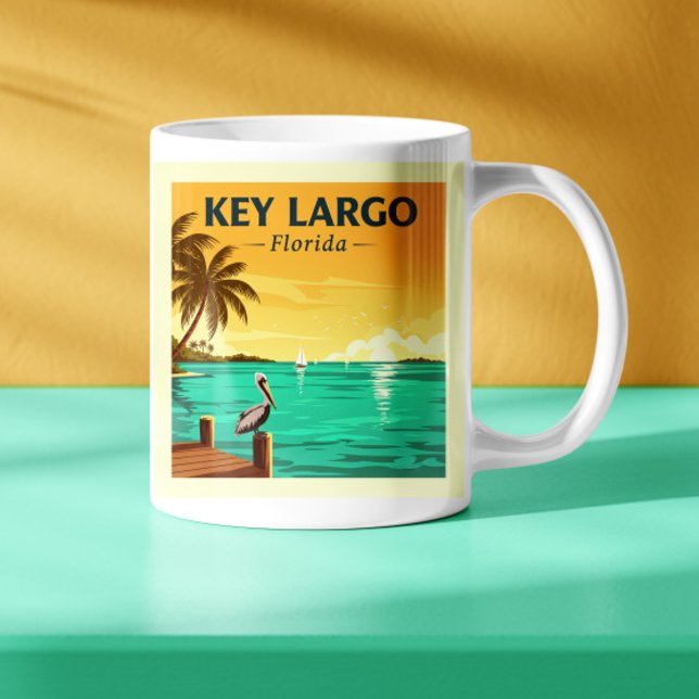 Caneca De Café Vintage Key Largo Florida (Criador carregado)