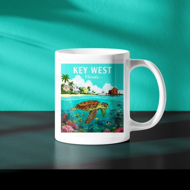 Caneca De Café Vintage Key West Florida (Criador carregado)