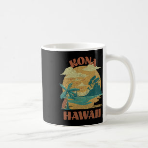 Caneca De Café Vintage Kona Beach Surf Havaí Surfe no Havaí
