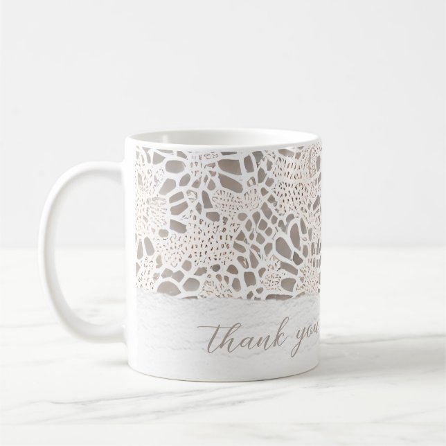 Caneca De Café Vintage Lace e Linen Obrigado (Esquerda)