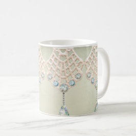 Caneca De Café Vintage lace teal rhinestone victorcreme