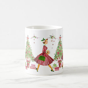 Caneca De Café Vintage Lady 1950 Natal