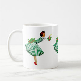 Caneca De Café Vintage Lady 1950 Natal