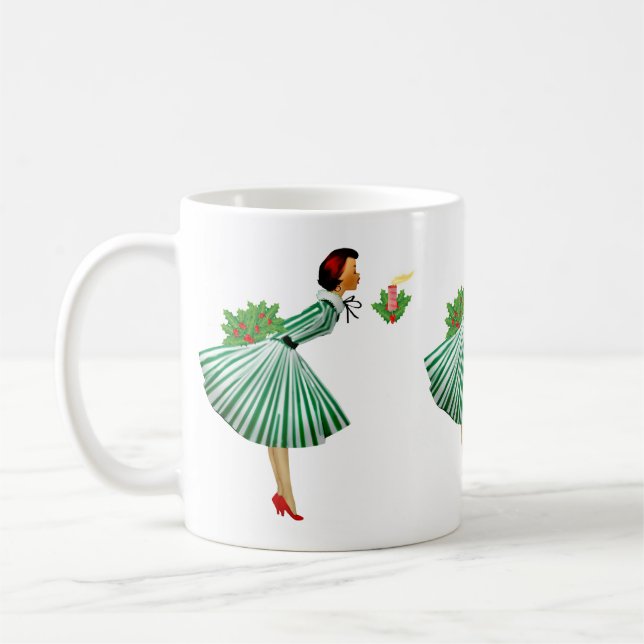 Caneca De Café Vintage Lady 1950 Natal (Esquerda)