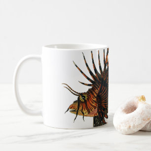 Caneca De Café Vintage Lionfish Fish, Marine Ocean Life Animal