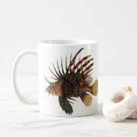 Vintage Lionfish Fish, Marine Ocean Life Animal