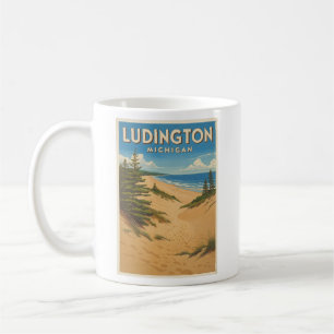 Caneca De Café Vintage Ludington Michigan