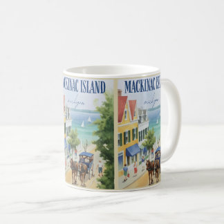 Caneca De Café Vintage Mackinac Island Michigan com o presente Fl