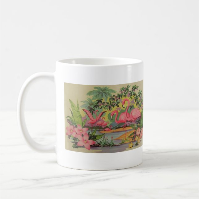 Caneca De Café Vintage MCM Flamingos (Esquerda)