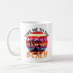 Caneca De Café Vintage Me Leva Ao Verão Da Praia