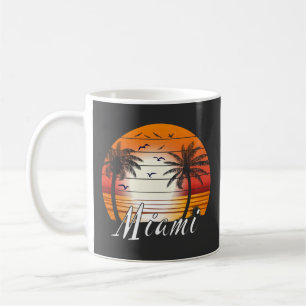 Caneca De Café Vintage Miami Florida Palm Trees Summer Beach