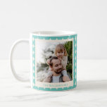Caneca De Café Vintage Mint Teal Green - Foto de pontos geométric<br><div class="desc">Vintage Mint Teal Green Geométrica Pontos Fotografias Patterno Feriado Coffee Mug</div>