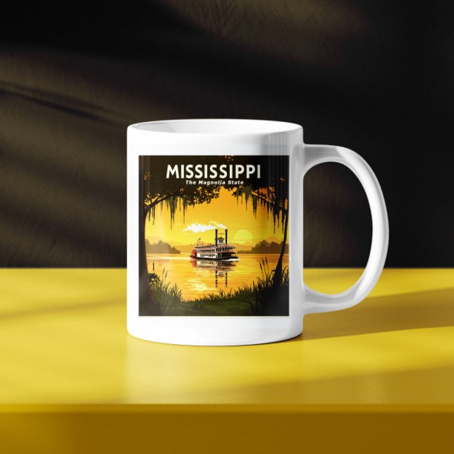 Caneca De Café Vintage Mississippi (Criador carregado)