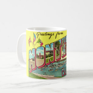 Caneca De Café Vintage Monterey CA Greeting Mug