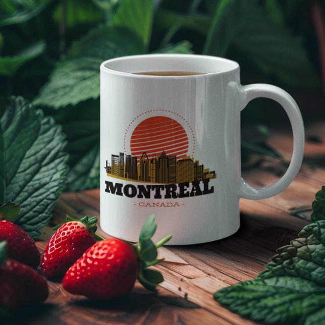 Caneca De Café Vintage Montreal Canada Skyline (montreal canada coffee mug)