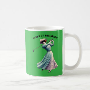 Caneca De Café Vintage Mulher Golfer Balançando o URM do Golf Clu