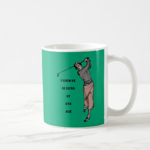 Caneca De Café Vintage Mulher Golfer Balançando o URM do Golf Clu