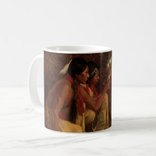 Caneca De Café Vintage Native American, caçando por cervo por cur
