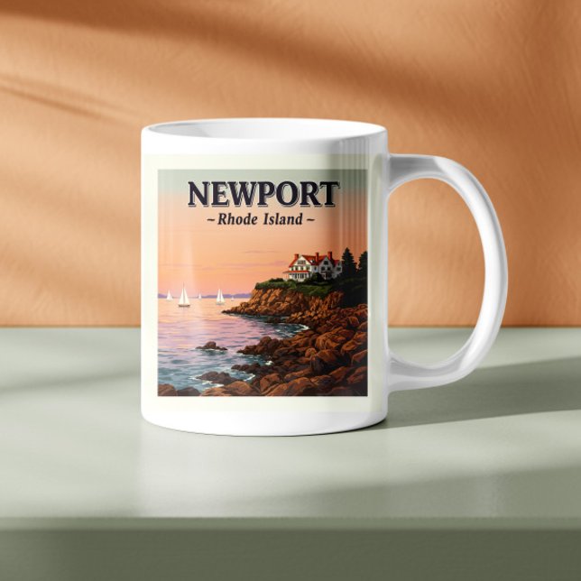 Caneca De Café Vintage Newport Rhode Island (Criador carregado)