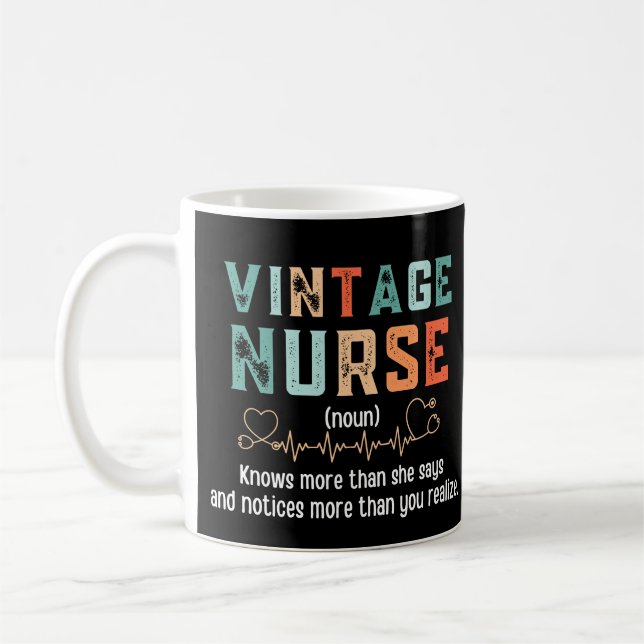 Caneca De Café Vintage Nurse Definition (Esquerda)