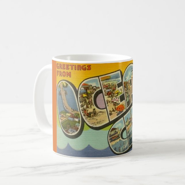 Caneca De Café Vintage Ocean City NJ Mug (Frente Esquerda)