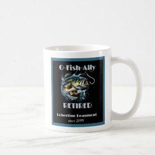 Caneca De Café Vintage OFishAlly Aposentado Grande Peixe Pega a I