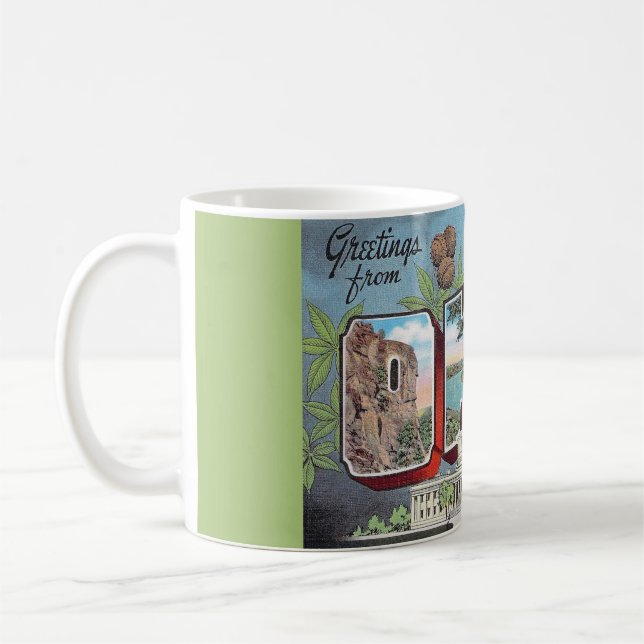 Caneca De Café Vintage Ohio Postcard Mug (Esquerda)
