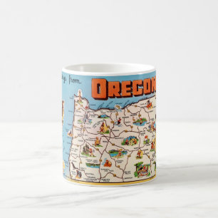 Caneca De Café Vintage Oregon Map Mug