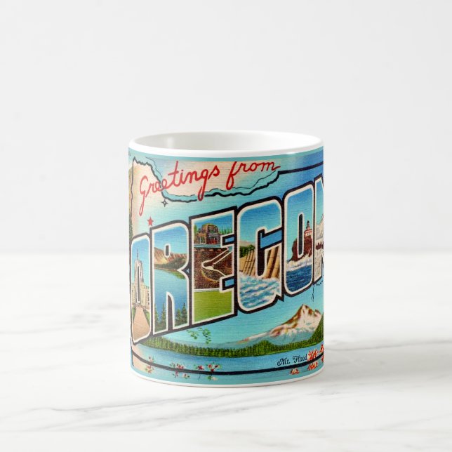 Caneca De Café Vintage Oregon Saudação (Centro)