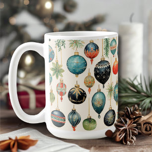 Caneca De Café Vintage Ornaments Natal Holiday