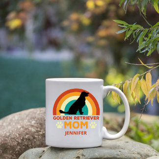 Caneca De Café Vintage Ouro Lab Cachorro Mãe Sunset Personalizado