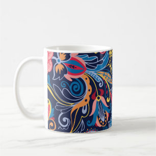 Caneca De Café Vintage Paisley Seamless Pattern Design