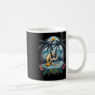 Caneca De Café Vintage Palm Tree Skull Summer Beach Men Motorcycl