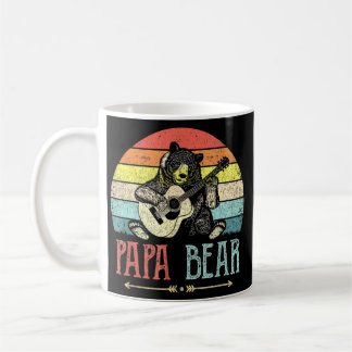 Caneca De Café Vintage Papa Urso Tocando Violão Pai