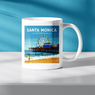 Caneca De Café Vintage Papais noeis Monica California