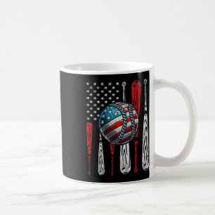 Caneca De Café Vintage Patriotic Baseball Em 4 De Julho Nos Estad