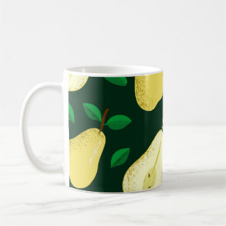 Caneca De Café Vintage Pear Botânico: Verde-Claro