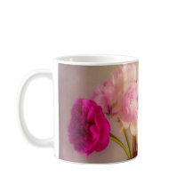 Vintage Peony Buquê em Vaso de Vidro