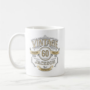 Caneca De Café Vintage Personalizada Idade para Perfecção Anivers