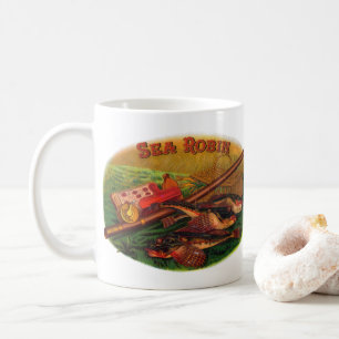 Caneca De Café Vintage Pesca Gear Charlatão Art, Sea Robin