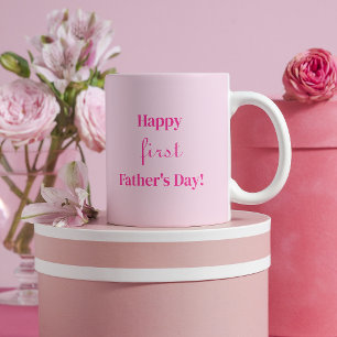 Caneca De Café Vintage Pink Happy First Dia de os pais Girl