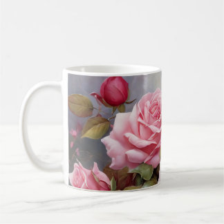Caneca De Café Vintage Pink Roses