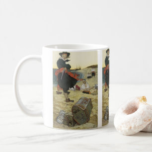 Caneca De Café Vintage Pirates, William Kidd Burying Treasure