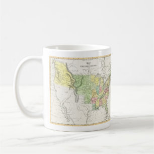 Caneca De Café Vintage Política dos Estados Unidos Mapa (1833)