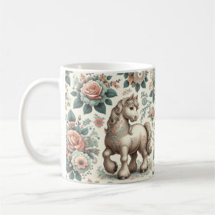Caneca De Café Vintage Pony's Delightful Blooms