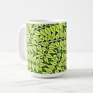 Caneca De Café Vintage Pop Art Style Green Leaf Mug Cup