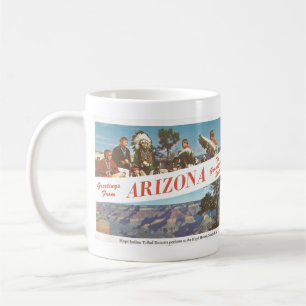 Caneca De Café Vintage Postcard, Hopi Indian Tribal Dancers, AZ