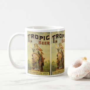 Caneca De Café Vintage Product Label Art, Tropic Beer Gladiator