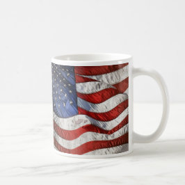 Caneca De Café Vintage que acena o café personalizado da bandeira