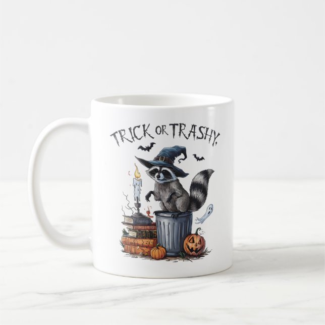 Caneca De Café Vintage Raccoon Halloween (Esquerda)
